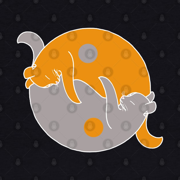 ginger grey yin yang cat by Snapdragon